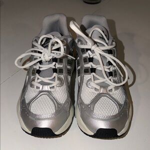 Adidas Kids Metallic Silver and White Sneakers